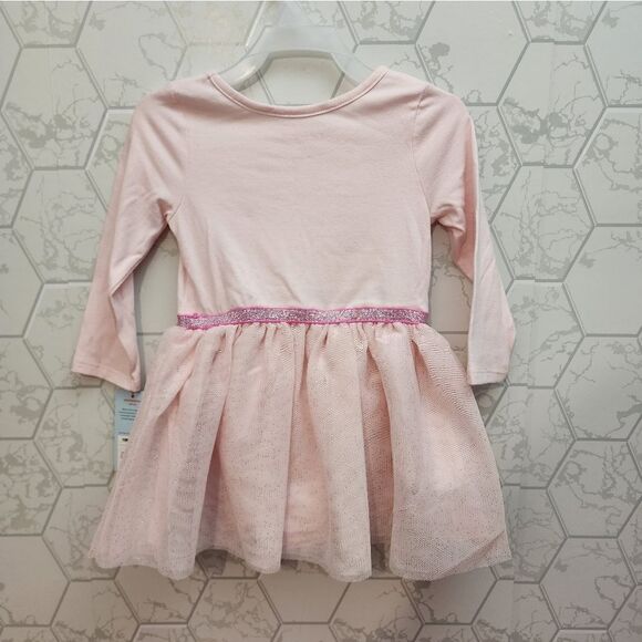 New Valentine's Day Baby Girl Pink Tutu dress with rainbow - Picture 3 of 5